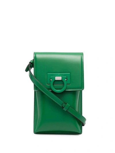 Ferragamo Gancini Mini Leather Crossbody Bag In Scrubs Green