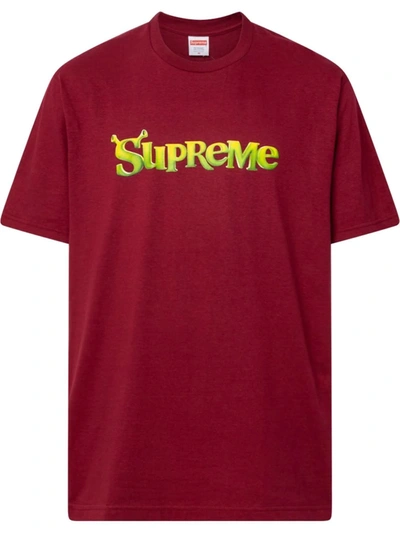 Supreme X Shrek T恤 In Red
