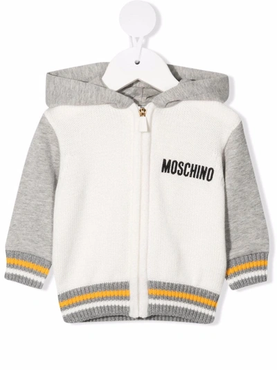 Moschino Babies' Teddy Bear-motif Cotton Hoodie In White