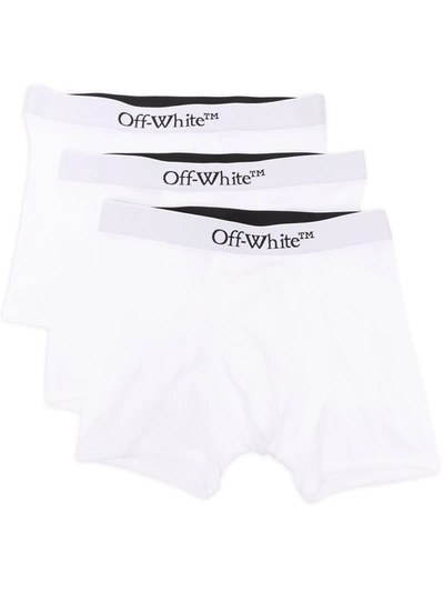 Off-white Logo裤腰四角裤（三件装） In White