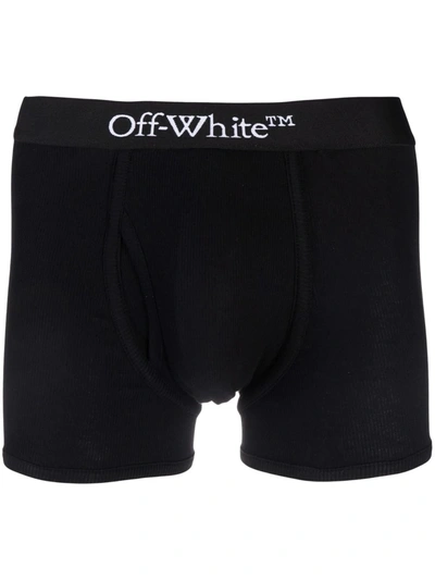 Off-white Logo-waistband Boxer Single Pack In Black