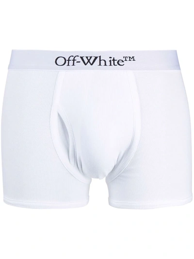 Off-white Logo裤腰四角裤 In White