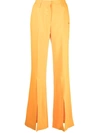 OFF-WHITE SLIT-DETAIL FLARED TROUSERS