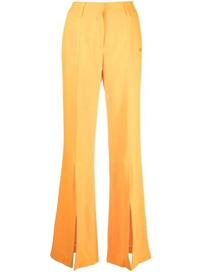 Off-white Slit-detail Flared Trousers In Orange