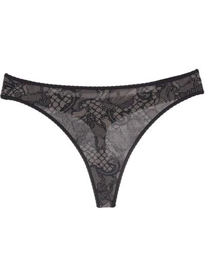 Marlies Dekkers Abstract-print Finished-edge Thong In Black