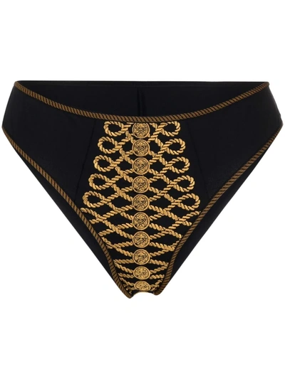 Marlies Dekkers Embroidered High-rise Bottoms In Black