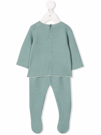 Paz Rodriguez Knit Two Piece Baby Set In Green