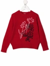 IL GUFO FLORAL-EMBROIDERY WOOL JUMPER