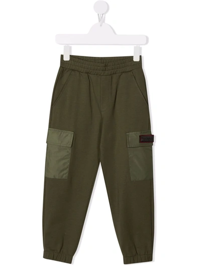 Dondup Kids' Tapered-leg Cargo Trousers In Green