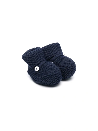 Little Bear Babies' Button-detail Knitted Socks In Blue