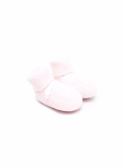 Little Bear Babies' 钮扣细节针织袜 In Pink