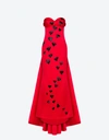 Moschino Duchesse Hearts Dress In Red In Red