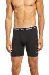 Nike Dri-fit Essential 3-pack Stretch Cotton Boxer Briefs In Black