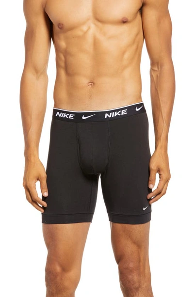 Nike Dri-fit Essential 3-pack Stretch Cotton Boxer Briefs In Black