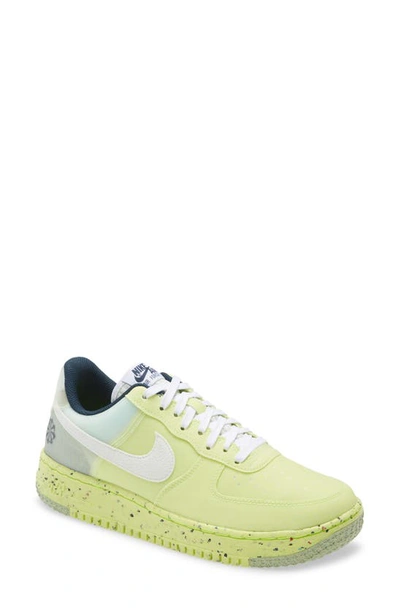 Nike Yellow/grey/light Blue Air Force 1 Crater Trainers In Light Lemon Twist,armory Navy,white
