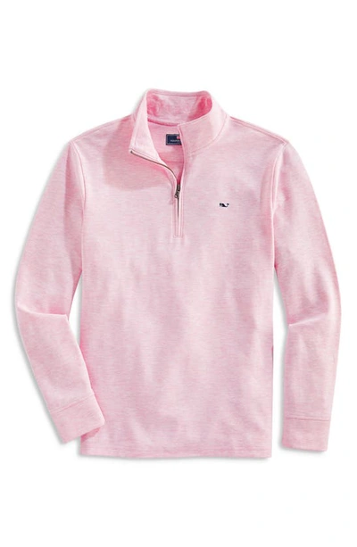 Vineyard Vines Saltwater Quarter Zip Performance Pullover In Cherry Blossom