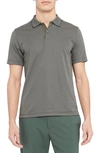 Theory Standard Short Sleeve Knit Polo In Hunt/ Basalt