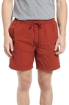Madewell Everywear Shorts In Dark Brick