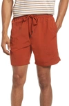 Madewell Drawstring Everywhere Shorts In Faded Rust