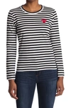 Comme Des Garçons Play Stripe T-shirt In 4 - Red/ White