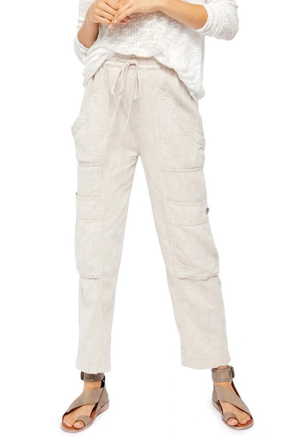 Free People Feelin' Good Linen Blend Utility Pants In Natural