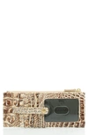 Brahmin Muse Melbourne Croc Embossed Leather Card Wallet In Tartan Animal
