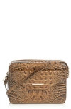 Brahmin Shea Croc Embossed Leather Crossbody Bag In Hazelnut