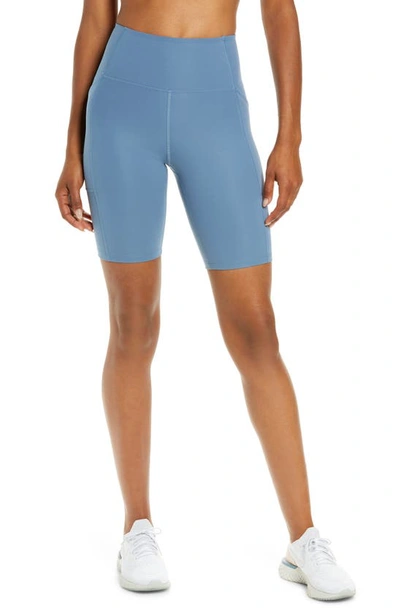 Girlfriend Collective High Rise Pocket Bike Shorts In Monarch