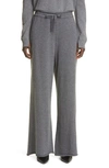 Jil Sander Drawstring Cashmere Wide-leg Trousers In Medium Grey