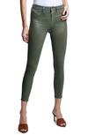 L'agence Margot High-rise Stretch Crop Skinny Jeans In Ivy Green Coated