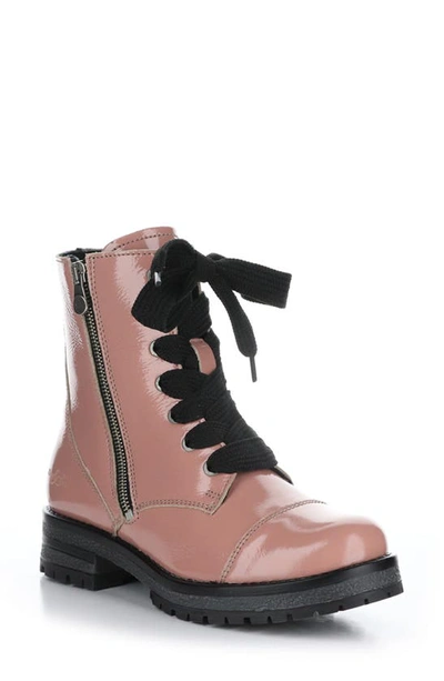 Bos. & Co. Paulie Waterproof Lace-up Bootie In Pink Patent