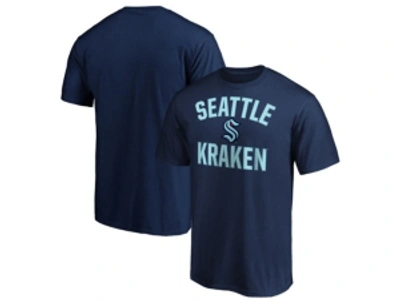 Majestic Seattle Kraken Men's Victory Arch T-shirt In Navy
