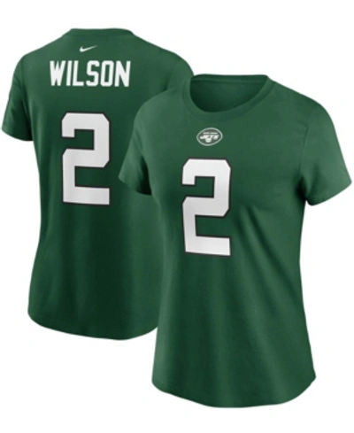 NIKE WOMEN'S ZACH WILSON GREEN NEW YORK JETS 2021 NFL DRAFT FIRST ROUND PICK PLAYER NAME NUMBER T-SHIRT