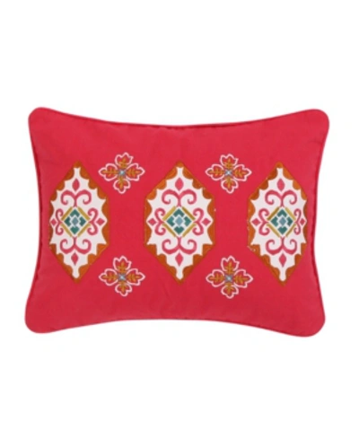 Levtex Tangier Medallion Decorative Pillow, 14" X 18" In Red