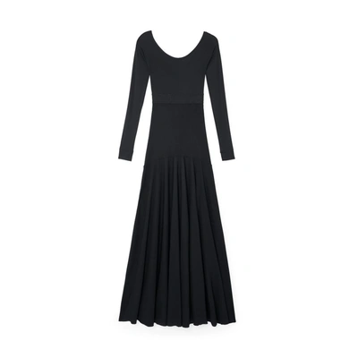 Victoria Beckham Boat Neck Fit & Flare Dress In Black