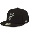 New Era Men's San Antonio Spurs Official Team Color 59fifty Fitted Cap In Black