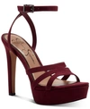 Jessica Simpson Women's Balina Platform Dress Sandals Women's Shoes In Berry