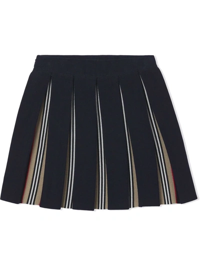 Burberry Girls' Icon Stripe Detail Pleated Skirt - Little Kid, Big Kid In Blue