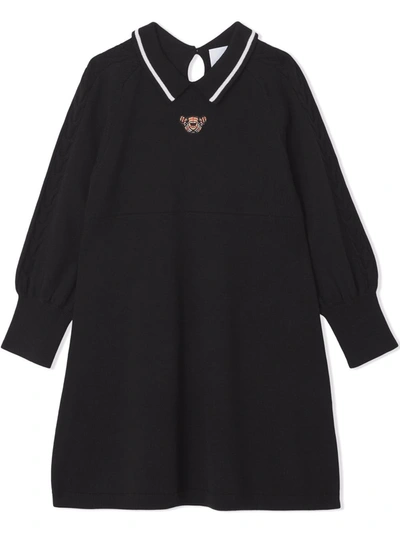Burberry Little Girl's & Girl's Clarisa Thomas Bear Knit Dress In Black