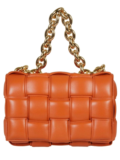 Bottega Veneta Chain Cassette Leather Shoulder Bag In Maple Gold