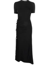 PACO RABANNE SIDE-BUTTONS MIDI DRESS