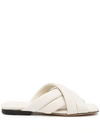 Anine Bing Eve Crossover-strap Sandals In White