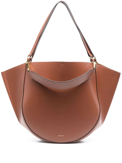 Wandler Mia Leather Tote Bag In Camel