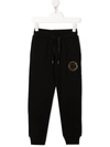 John Richmond Junior Rhinestone-logo Track Pants In Black