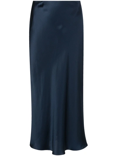 Sablyn Flounce-hem Midi Silk Skirt In Blue