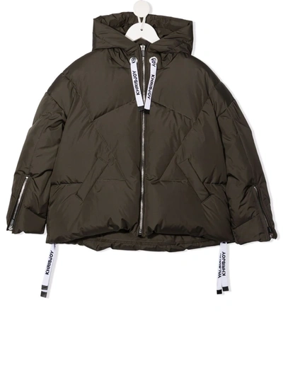 Khrisjoy Kids' Hooded Puffer Coat In Green