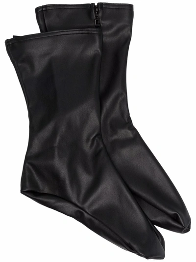Amina Muaddi Women's X Wolford Vegan Leather Socks In Black