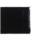 MOSCHINO LOGO-EMBROIDERED CASHMERE SCARF