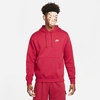 Nike Sportswear Club Fleece Embroidered Hoodie Size X-large In Pomegranate/pomegranate/white