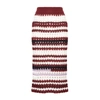 Marni Striped Open-knit Midi Skirt In Red